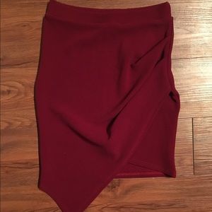 Red asymmetrical skirt
